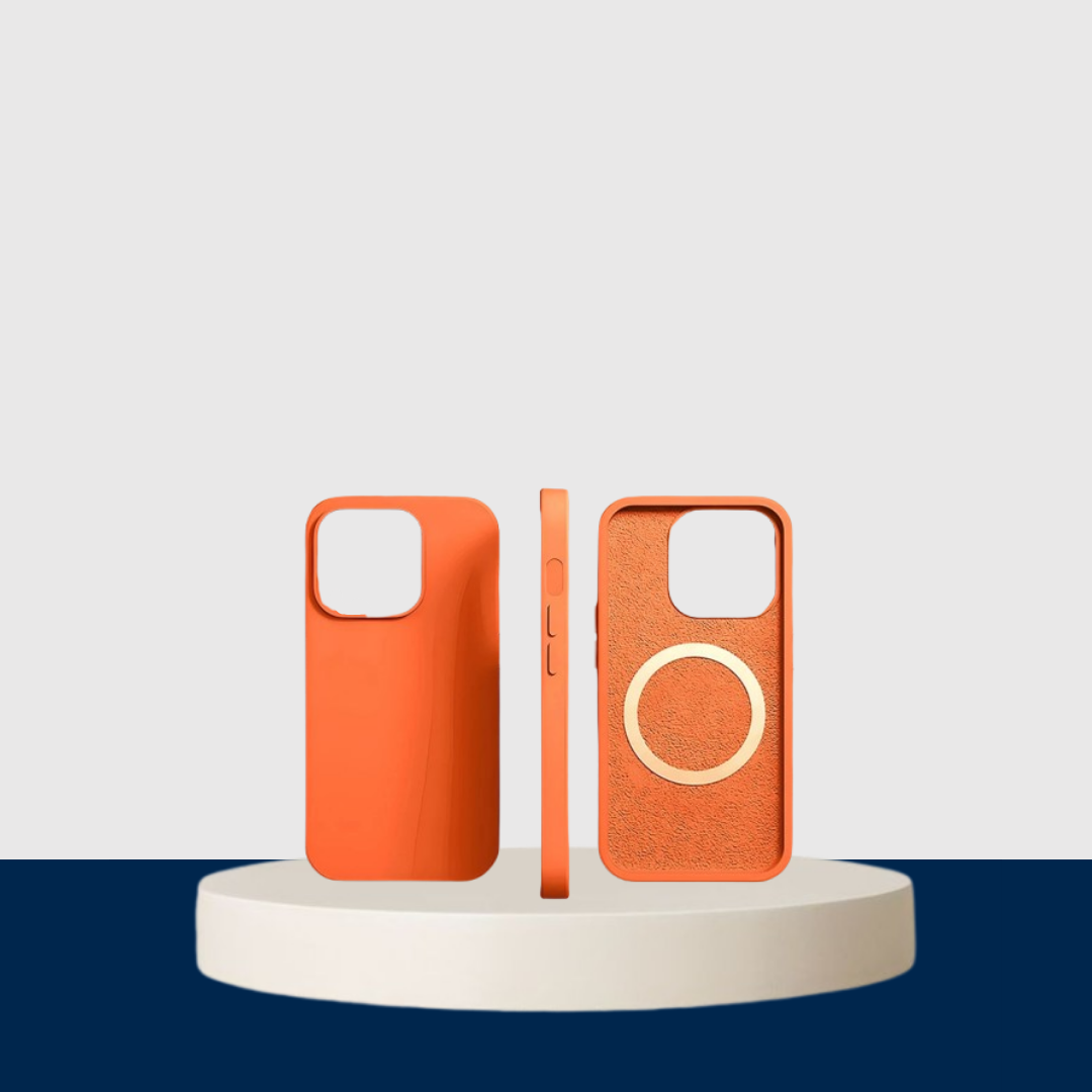 Orange Liquid Silicone Magnetic Case