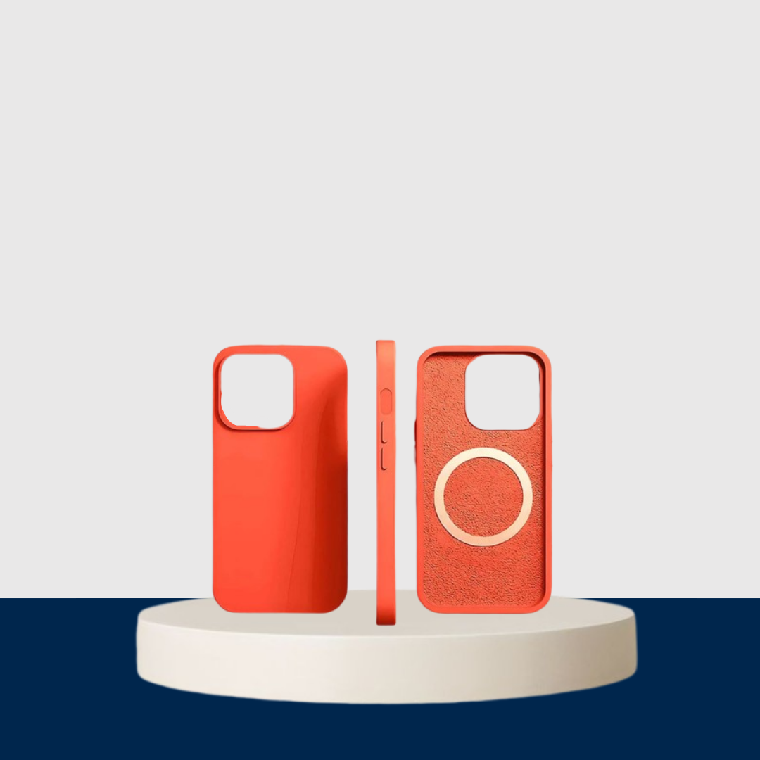 Pink Orange Liquid Silicone Magnetic Case