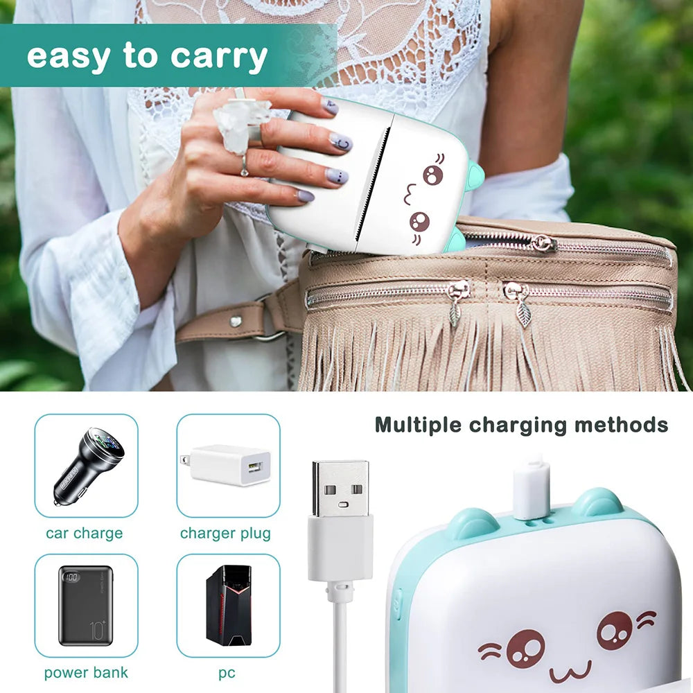 Portable Mini Bluetooth Printer for Mobile