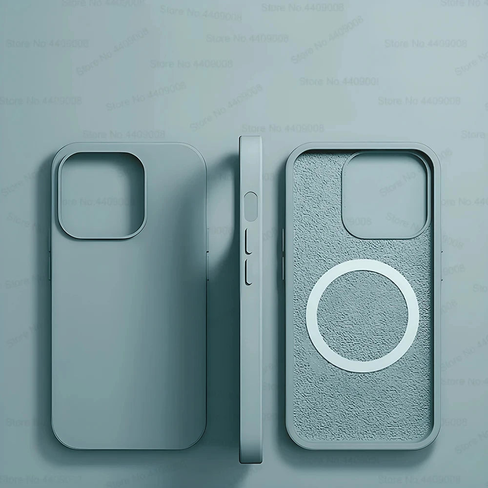 Light Blue Liquid Silicone Magnetic Case