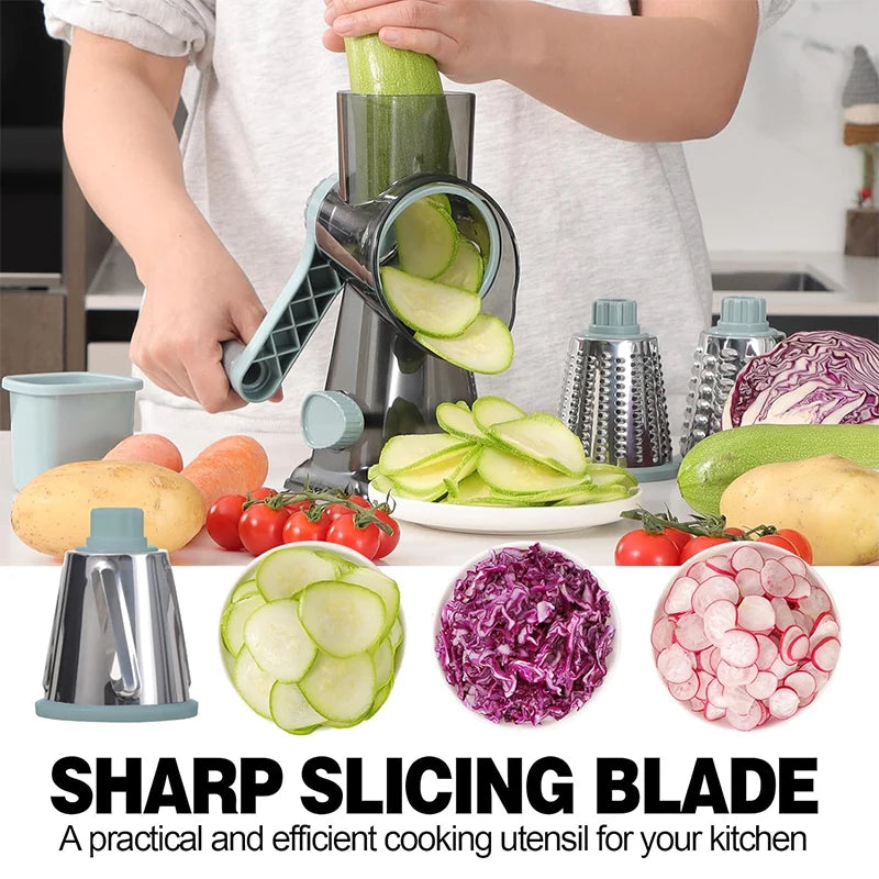 3-in-1 Rotary Cheese & Vegetable Grater