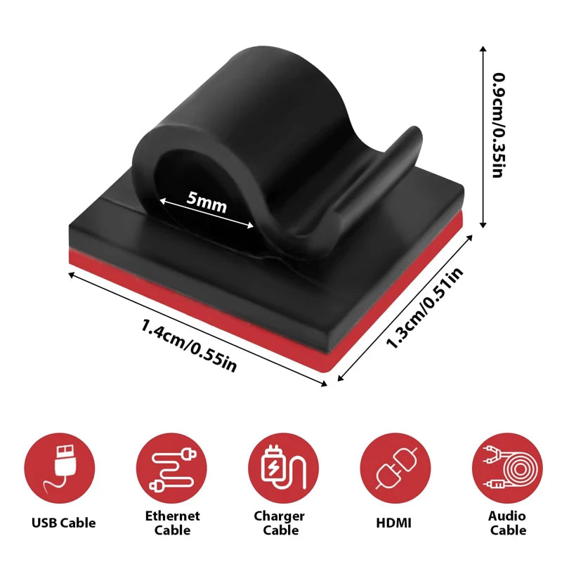 Self-Adhesive Cable Clips Organizer