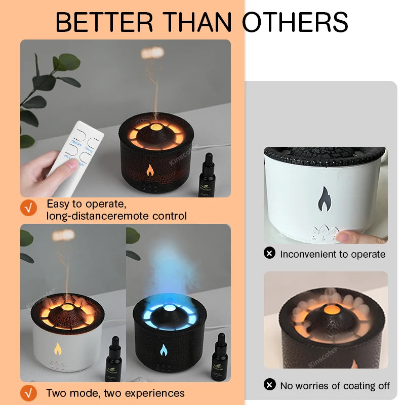 Volcano Flame Aromatherapy Humidifier Diffuser