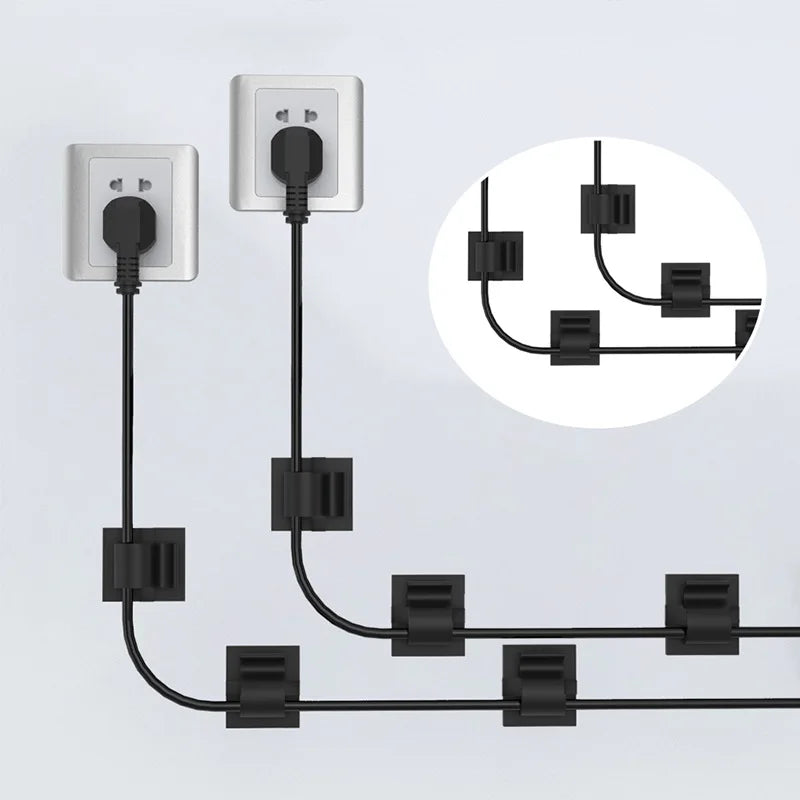 Self-Adhesive Cable Clips Organizer