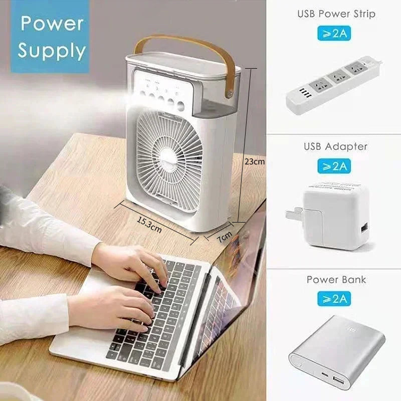 3-in-1 Portable Air Cooler with LED
