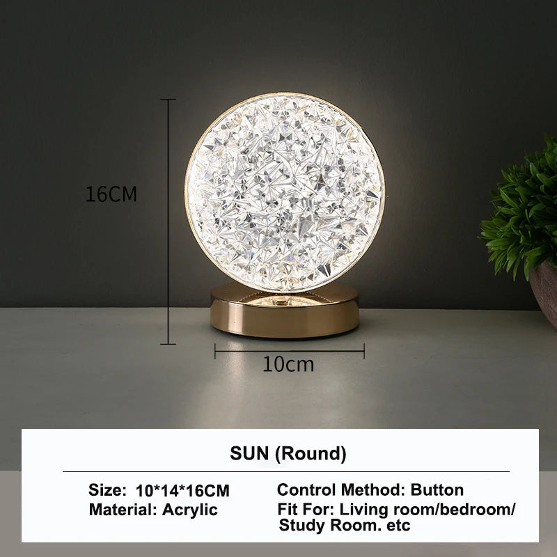 Touch Control 3D Crystal Night Light